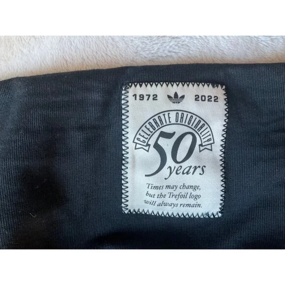 New W/Tags Adidas Sz Medium High rise Leggings Trefoil Retro Logo Cotton 50 Year - Picture 14 of 16